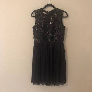 Maggie London Black Cocktail Dress (Size 8)